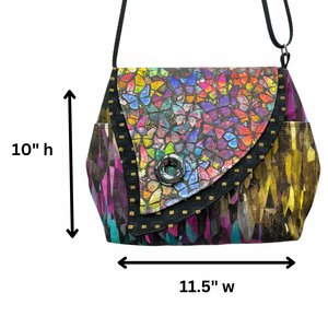 SALE Tiger Lily Bag - Mardi Gras Green & Black