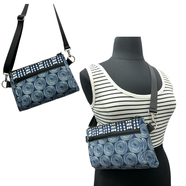 SALE Hip Bag - Dark Blue Circles