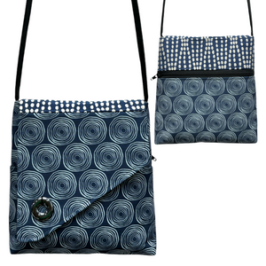 Day Bag Dark Blue Circles