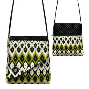 Day Bag Mardi Gras Green & Black Diamonds