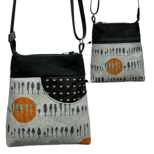 MIILK Bag Grey Tree Orange Sun on Black