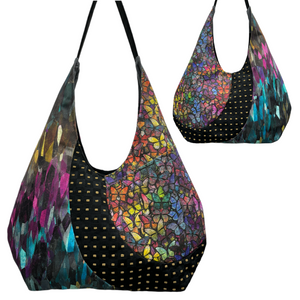 Hobo Bag Multi-Colored Butterflies with Stained Glass