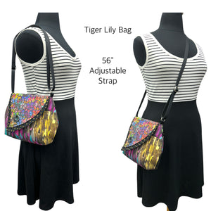 SALE Tiger Lily Bag - Mardi Gras Green & Black