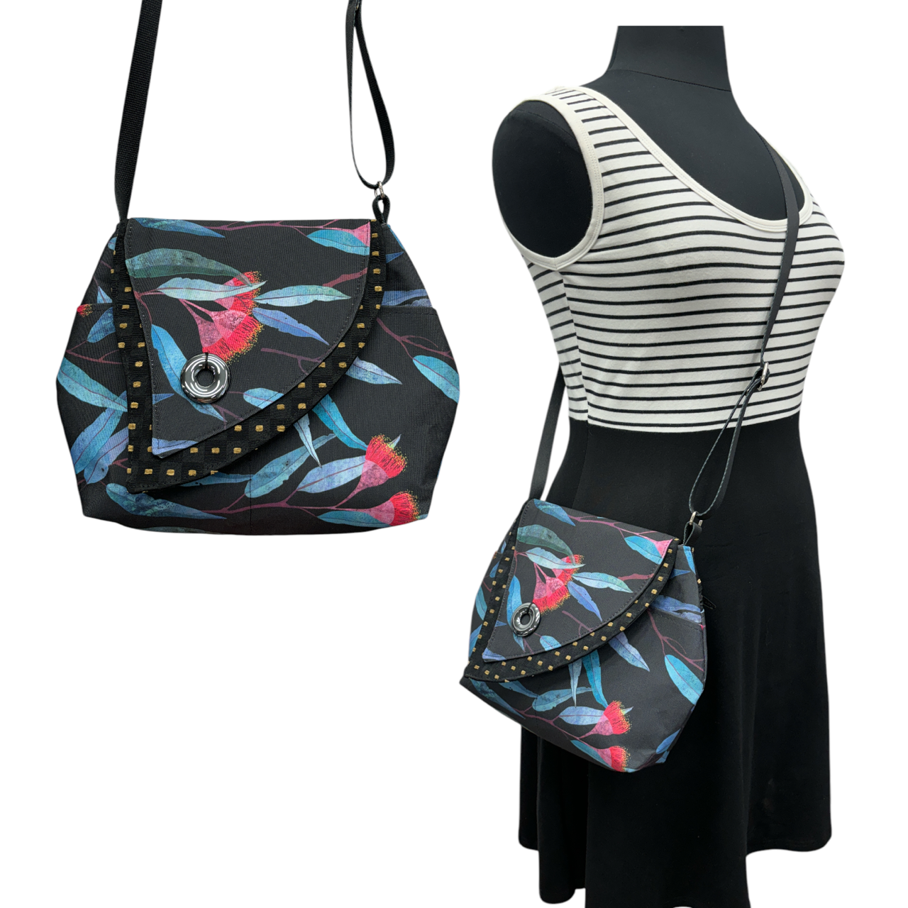 SALE Tiger Lily Bag Midnight Eucalyptus