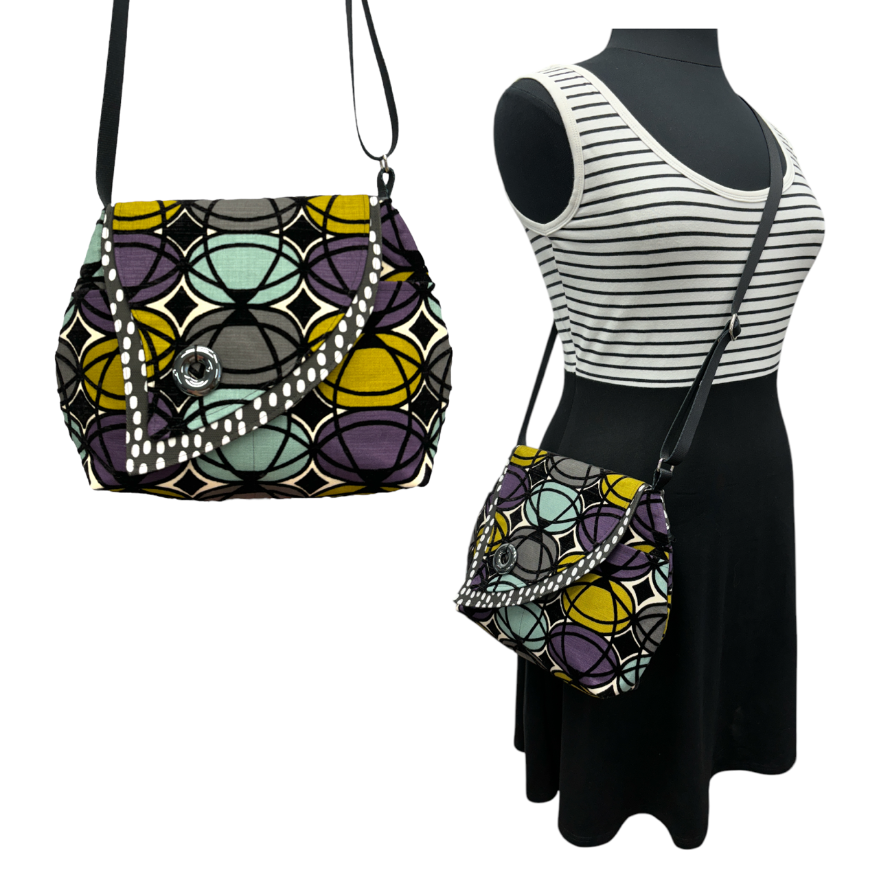 Tiger Lily Bag Black with Geometric