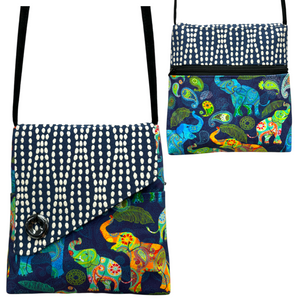 Day Bag Elephants on Blue