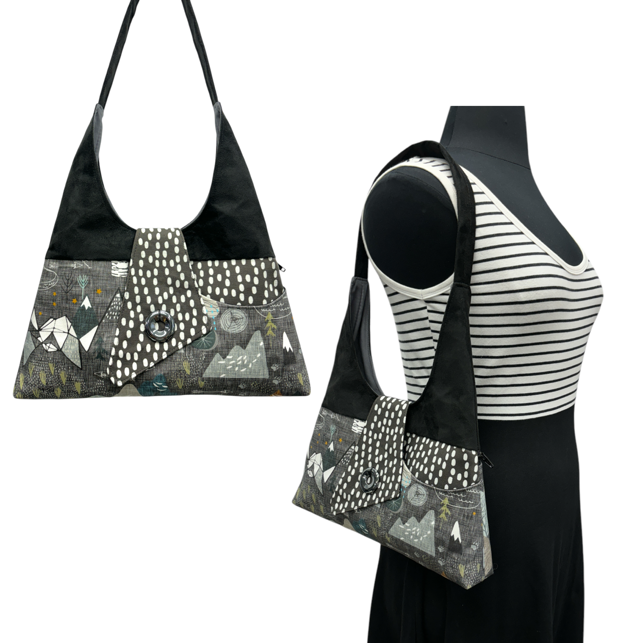 Joyful Tote Grey/Black Mountains