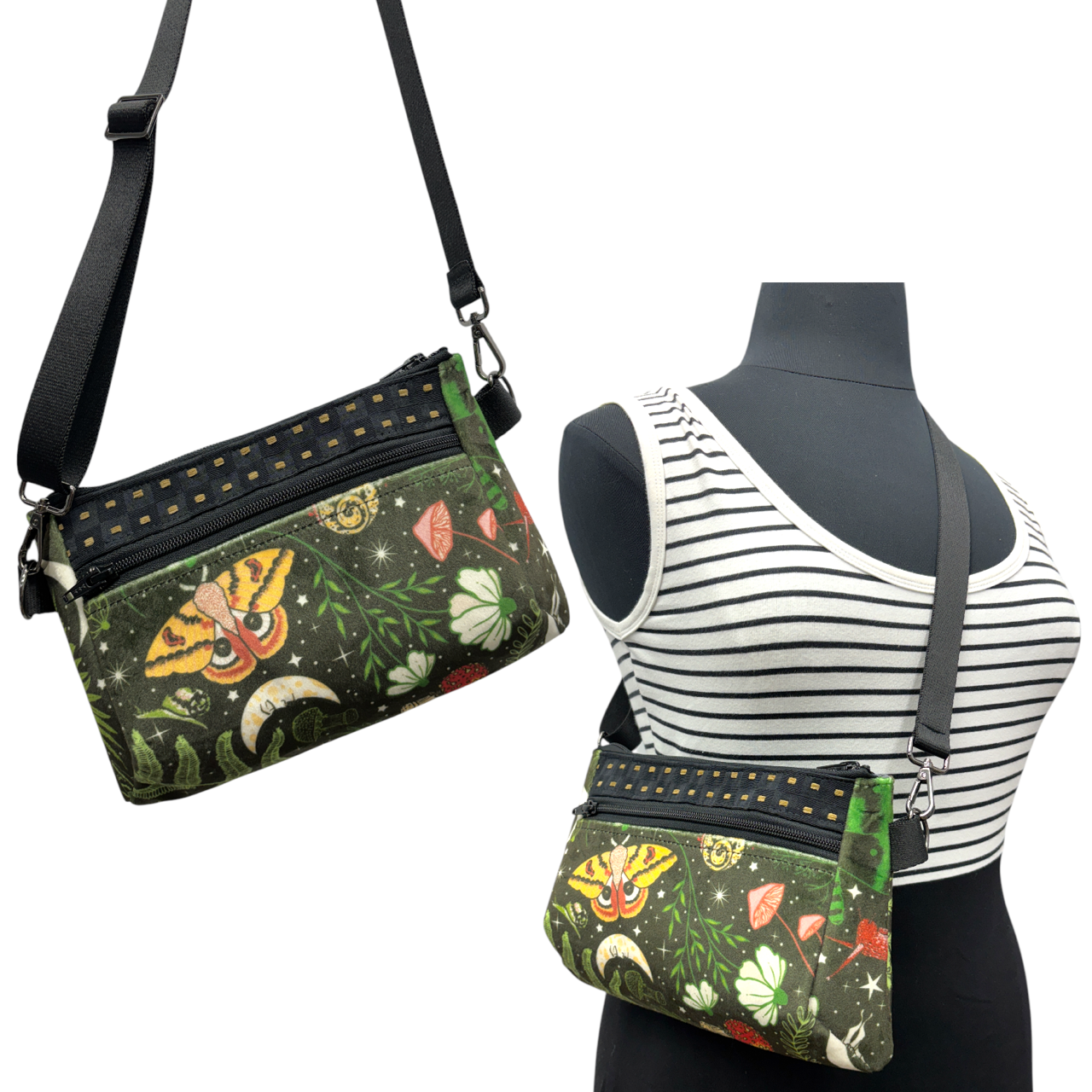 SALE Hip Bag -Midnight Garden Black