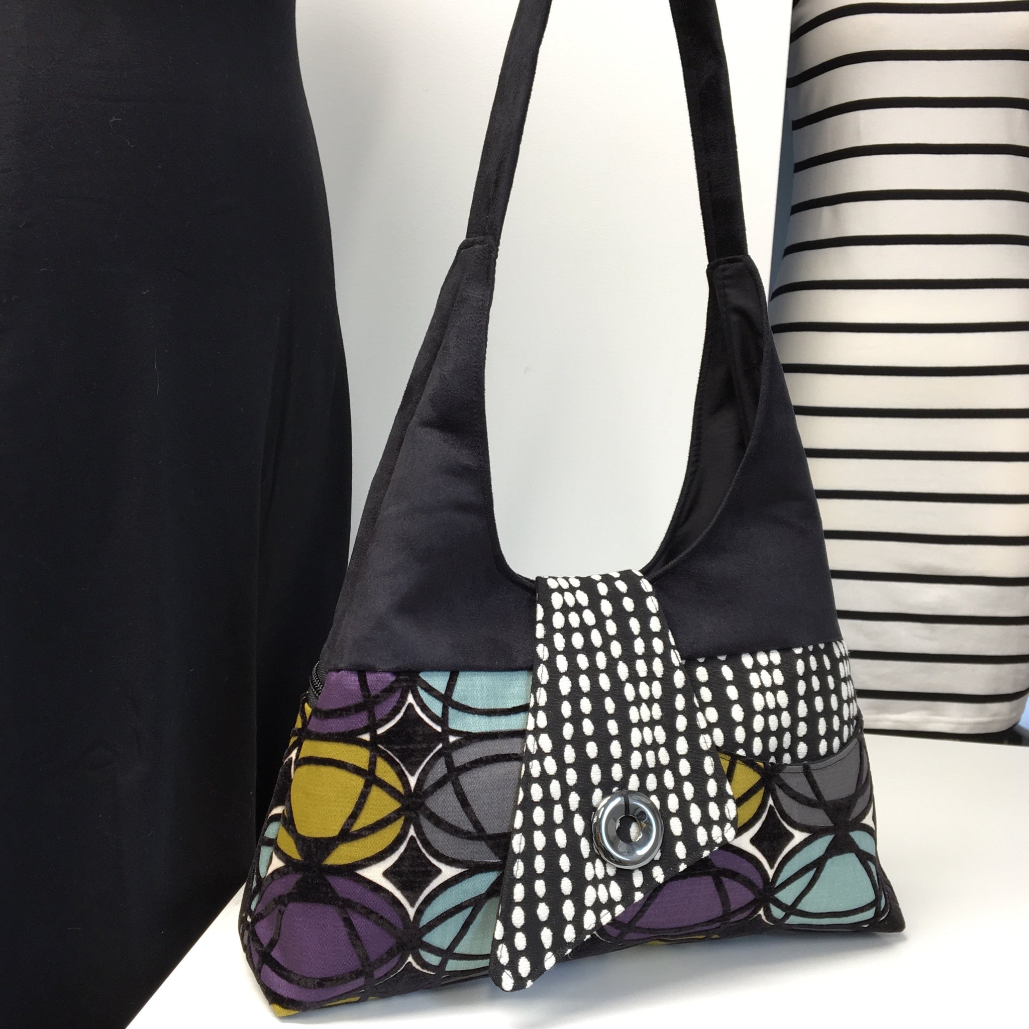 Hobo Bag Geometric Pattern - Goldyfish Handbags