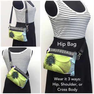 SALE Hip Bag - Jelly Belly Green with BLK/White Dots