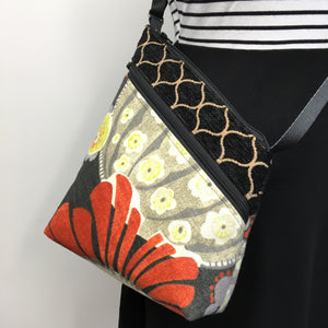 Hobo Bag Orange/Grey Seed Pod - Goldyfish Handbags