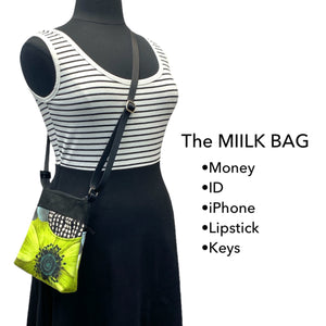 Sale MIILK Bag - 60s Grey Green with Black/Tan Squares